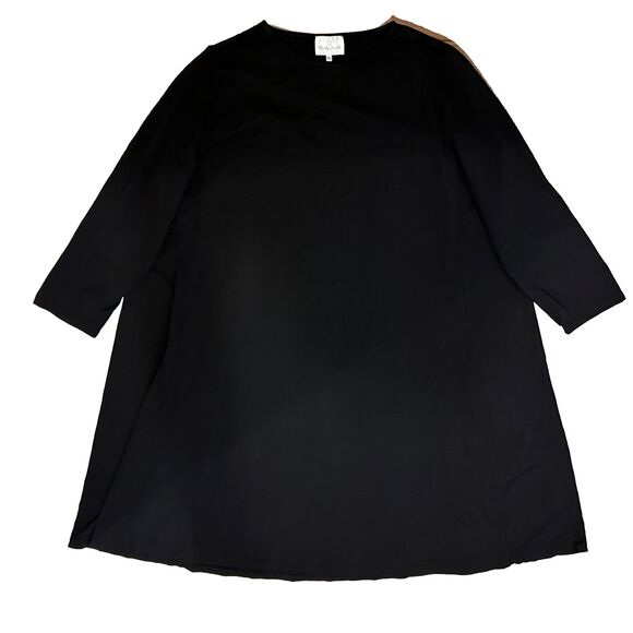 NWOT Dainty Jewells 3X Dress Black Long Sleeve Knee Length Your Favorite Stretch - Picture 1 of 9